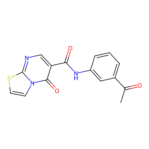 N-(3-acetylphenyl)-5-oxo-5H-[1,3]thiazolo[3,2-a]pyrimidine-6-carboxamide structure