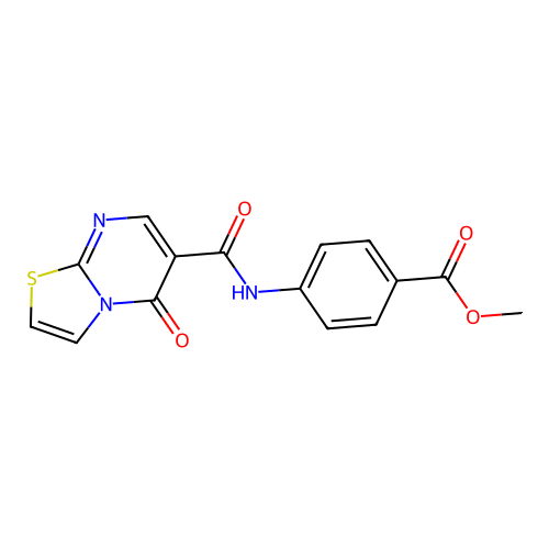methyl 4-(5-oxo-5H-thiazolo[3,2-a]pyrimidine-6-carboxamido)benzoate structure