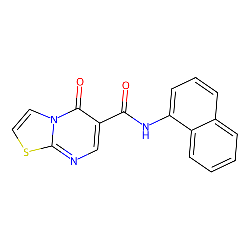 N-(naphthalen-1-yl)-5-oxo-5H-thiazolo[3,2-a]pyrimidine-6-carboxamide structure