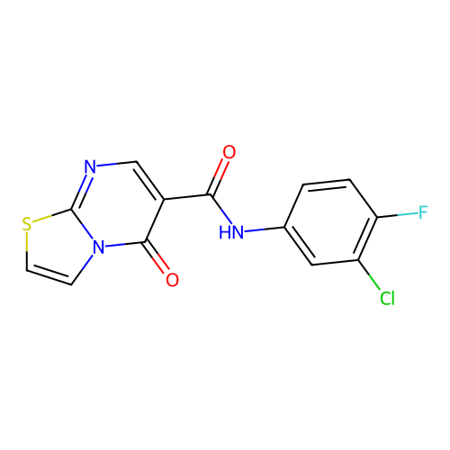N-(3-chloro-4-fluorophenyl)-5-oxo-5H-[1,3]thiazolo[3,2-a]pyrimidine-6-carboxamide structure