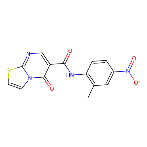 N-(2-methyl-4-nitrophenyl)-5-oxo-5H-thiazolo[3,2-a]pyrimidine-6-carboxamide structure