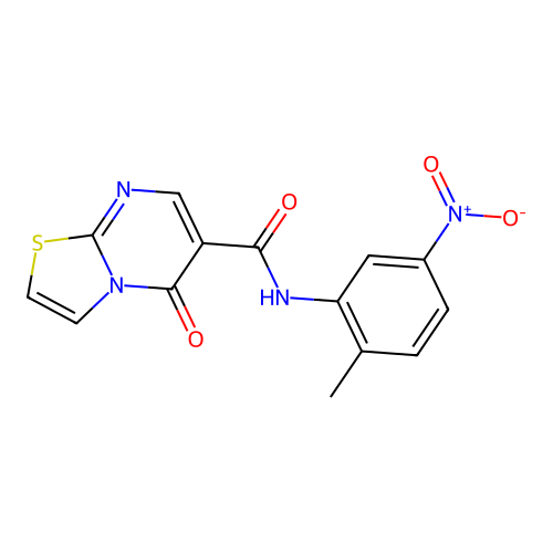 N-(2-methyl-5-nitrophenyl)-5-oxo-5H-thiazolo[3,2-a]pyrimidine-6-carboxamide structure