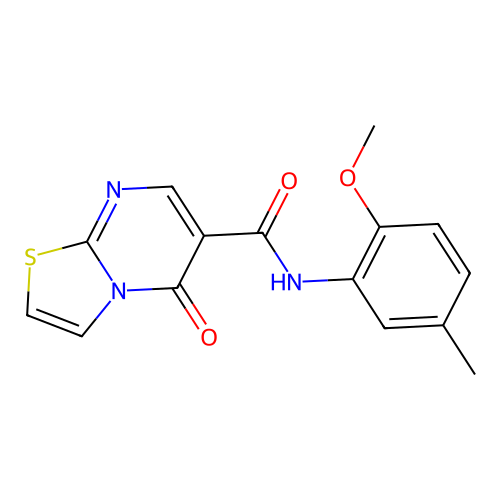 N-(2-methoxy-5-methylphenyl)-5-oxo-5H-[1,3]thiazolo[3,2-a]pyrimidine-6-carboxamide structure
