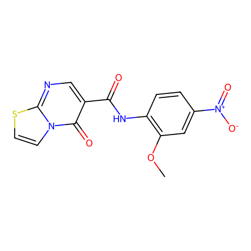 N-(2-methoxy-4-nitrophenyl)-5-oxo-5H-thiazolo[3,2-a]pyrimidine-6-carboxamide structure