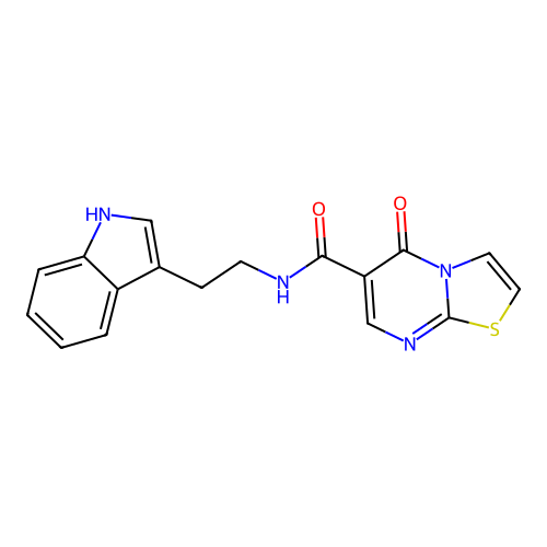 N-[2-(1H-indol-3-yl)ethyl]-5-oxo-[1,3]thiazolo[3,2-a]pyrimidine-6-carboxamide structure