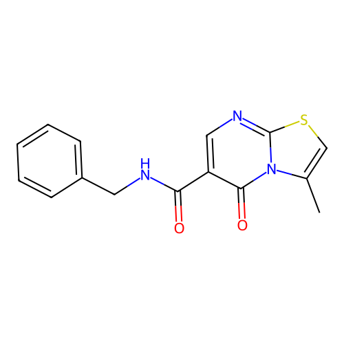 N-benzyl-3-methyl-5-oxo-5H-[1,3]thiazolo[3,2-a]pyrimidine-6-carboxamide structure