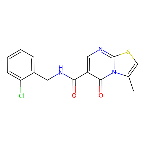N-(2-chlorobenzyl)-3-methyl-5-oxo-5H-thiazolo[3,2-a]pyrimidine-6-carboxamide structure