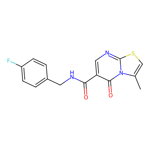 N-(4-fluorobenzyl)-3-methyl-5-oxo-5H-thiazolo[3,2-a]pyrimidine-6-carboxamide structure