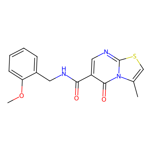 N-(2-methoxybenzyl)-3-methyl-5-oxo-5H-thiazolo[3,2-a]pyrimidine-6-carboxamide structure