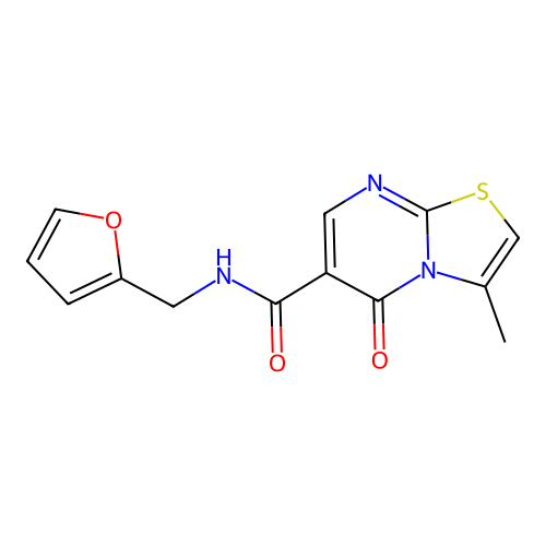 N-(furan-2-ylmethyl)-3-methyl-5-oxo-5H-thiazolo[3,2-a]pyrimidine-6-carboxamide structure