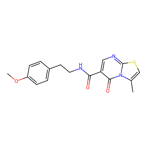 N-[2-(4-methoxyphenyl)ethyl]-3-methyl-5-oxo-5H-[1,3]thiazolo[3,2-a]pyrimidine-6-carboxamide structure