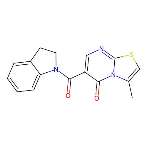 6-(indoline-1-carbonyl)-3-methyl-5H-thiazolo[3,2-a]pyrimidin-5-one structure
