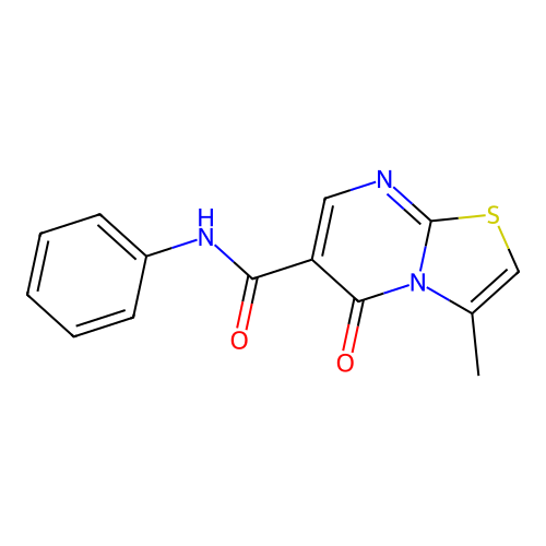 3-methyl-5-oxo-N-phenyl-5H-[1,3]thiazolo[3,2-a]pyrimidine-6-carboxamide structure