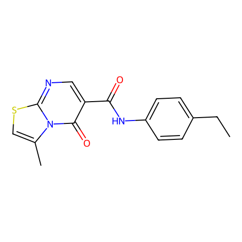 N-(4-ethylphenyl)-3-methyl-5-oxo-[1,3]thiazolo[3,2-a]pyrimidine-6-carboxamide structure