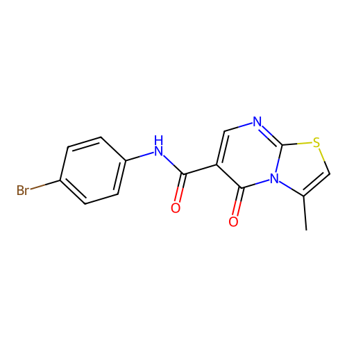 N-(4-bromophenyl)-3-methyl-5-oxo-5H-thiazolo[3,2-a]pyrimidine-6-carboxamide structure