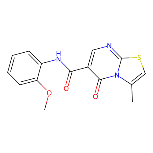 N-(2-methoxyphenyl)-3-methyl-5-oxo-[1,3]thiazolo[3,2-a]pyrimidine-6-carboxamide structure