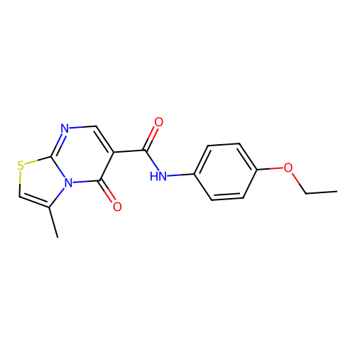 N-(4-ethoxyphenyl)-3-methyl-5-oxo-5H-thiazolo[3,2-a]pyrimidine-6-carboxamide structure