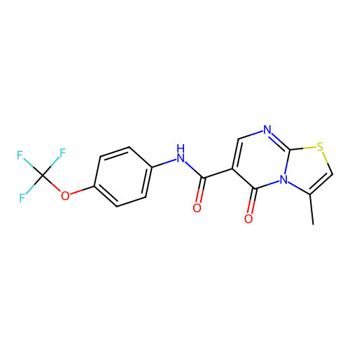 3-methyl-5-oxo-N-(4-(trifluoromethoxy)phenyl)-5H-thiazolo[3,2-a]pyrimidine-6-carboxamide structure