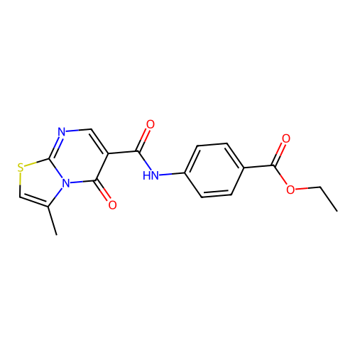ethyl 4-(3-methyl-5-oxo-5H-thiazolo[3,2-a]pyrimidine-6-carboxamido)benzoate structure