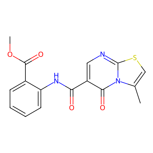 methyl 2-(3-methyl-5-oxo-5H-thiazolo[3,2-a]pyrimidine-6-carboxamido)benzoate structure