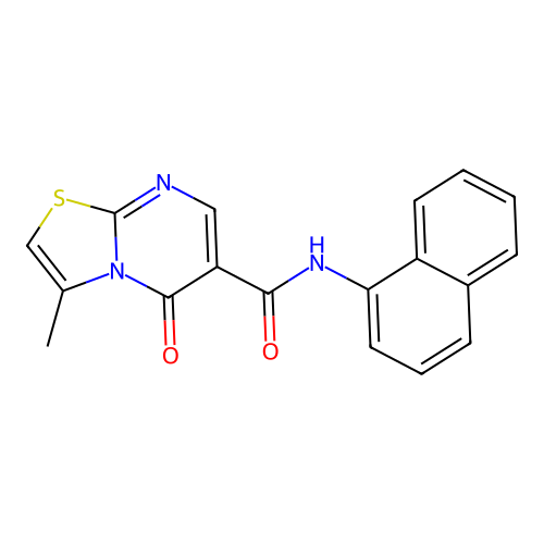 3-methyl-N-(naphthalen-1-yl)-5-oxo-5H-thiazolo[3,2-a]pyrimidine-6-carboxamide structure