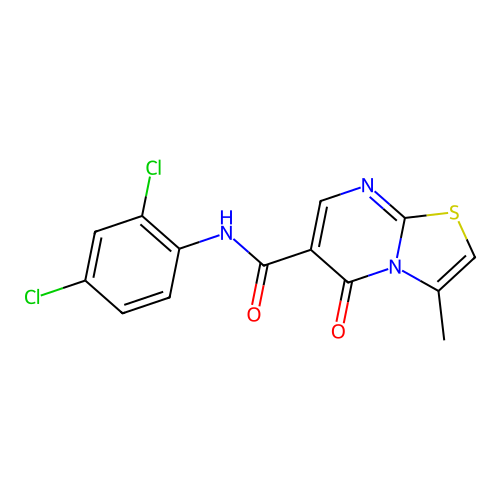 N-(2,4-dichlorophenyl)-3-methyl-5-oxo-5H-thiazolo[3,2-a]pyrimidine-6-carboxamide structure