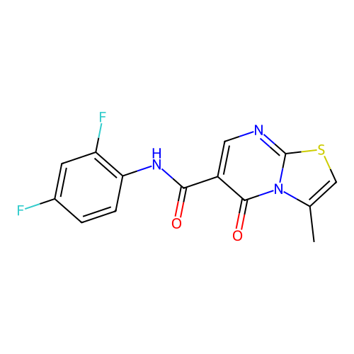 N-(2,4-difluorophenyl)-3-methyl-5-oxo-5H-[1,3]thiazolo[3,2-a]pyrimidine-6-carboxamide structure