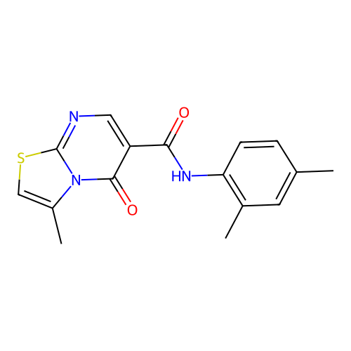 N-(2,4-dimethylphenyl)-3-methyl-5-oxo-5H-[1,3]thiazolo[3,2-a]pyrimidine-6-carboxamide structure