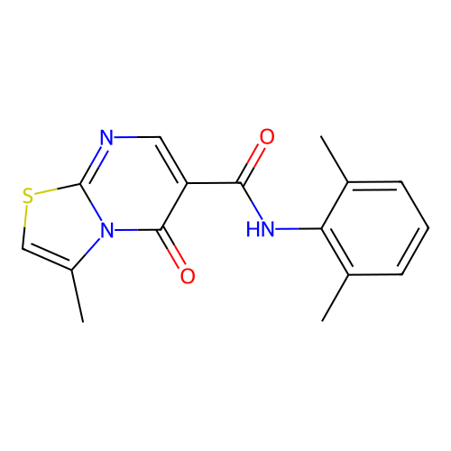N-(2,6-dimethylphenyl)-3-methyl-5-oxo-5H-[1,3]thiazolo[3,2-a]pyrimidine-6-carboxamide structure