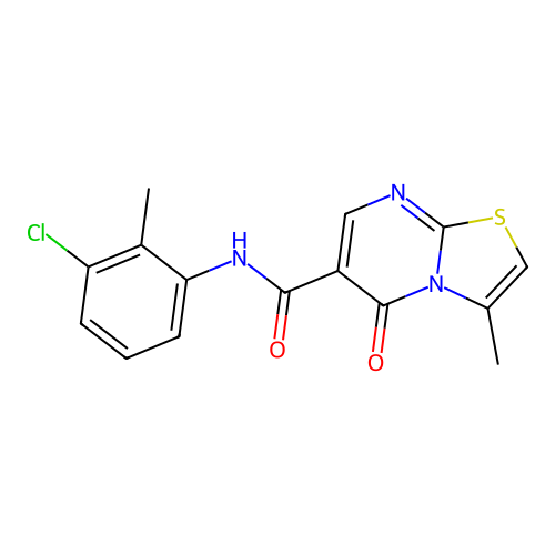 N-(3-chloro-2-methylphenyl)-3-methyl-5-oxo-5H-[1,3]thiazolo[3,2-a]pyrimidine-6-carboxamide structure