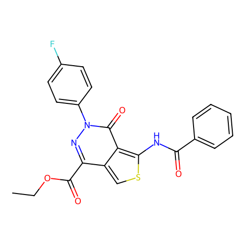 Ethyl 5-benzamido-3-(4-fluorophenyl)-4-oxothieno[3,4-d]pyridazine-1-carboxylate structure