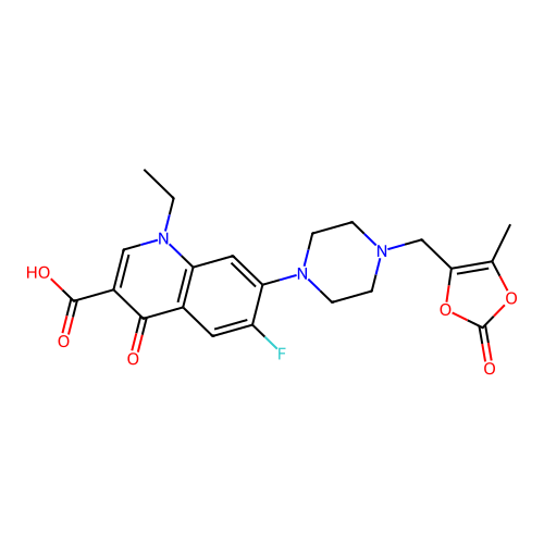 N-((5-Methyl-2-oxo-1,3-dioxol-4-yl)methyl)norfloxacin structure