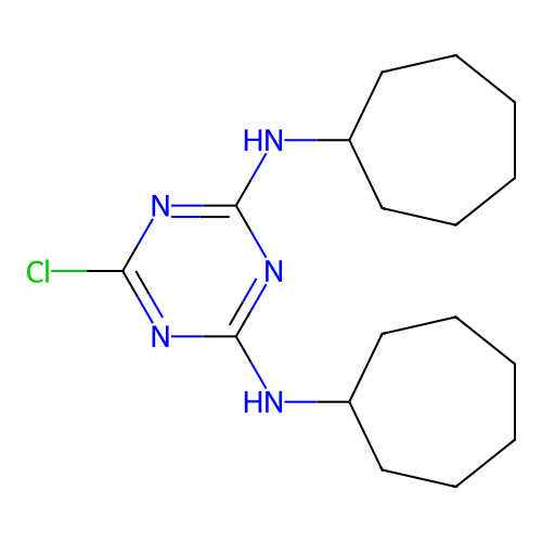 [1,3,5]Triazine-2,4-diamine, 6-chloro-N,N'-dicycloheptyl- structure