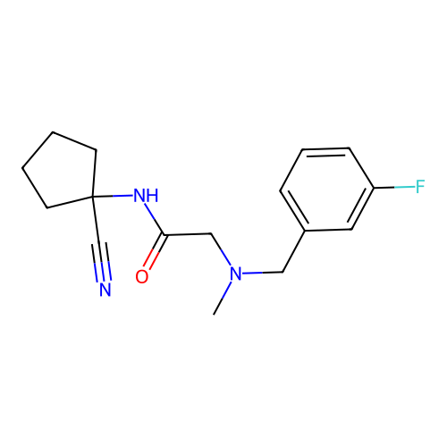 N-(1-cyanocyclopentyl)-2-{[(3-fluorophenyl)methyl](methyl)amino}acetamide structure