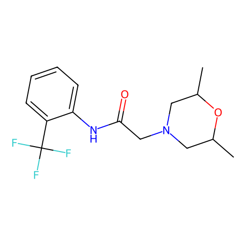 2-(2,6-dimethylmorpholin-4-yl)-N-[2-(trifluoromethyl)phenyl]acetamide structure