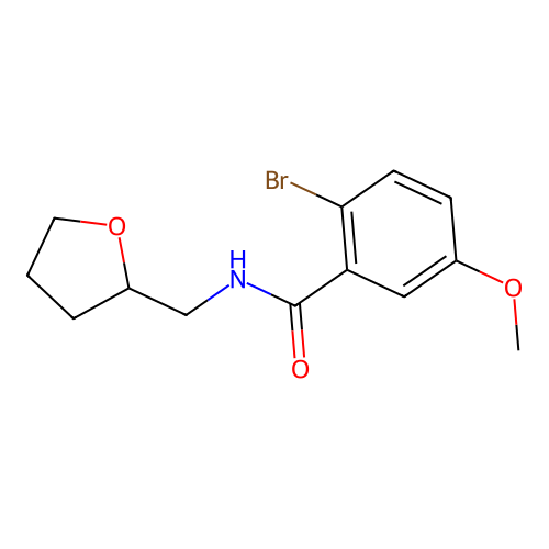 2-Bromo-5-methoxy-N-((tetrahydrofuran-2-yl)methyl)benzamide structure