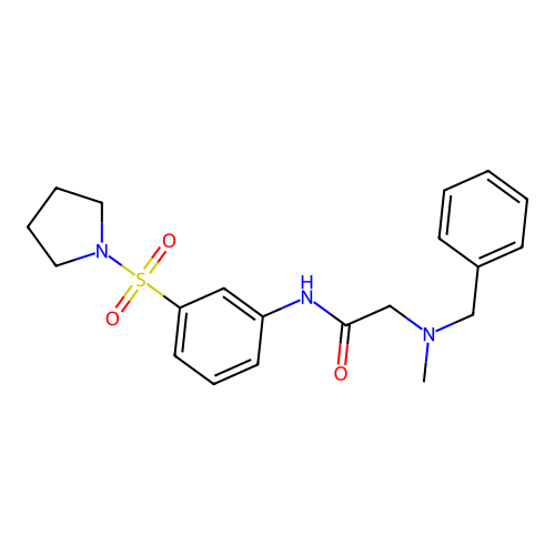 2-[benzyl(methyl)amino]-N-(3-pyrrolidin-1-ylsulfonylphenyl)acetamide structure