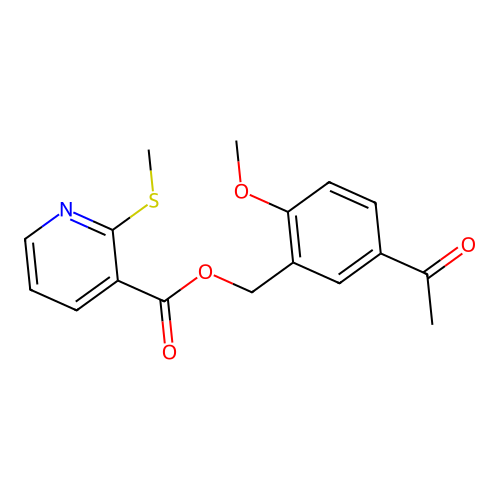 (5-Acetyl-2-methoxyphenyl)methyl 2-methylsulfanylpyridine-3-carboxylate structure