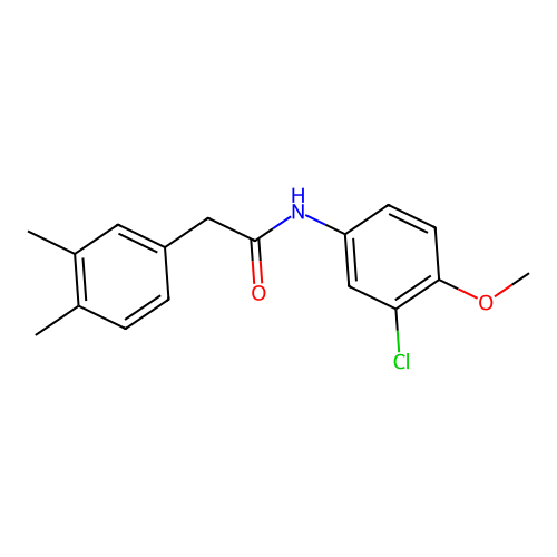 N-(3-chloro-4-methoxyphenyl)-2-(3,4-dimethylphenyl)acetamide structure
