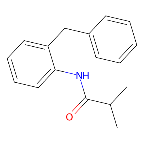 N-(2-benzylphenyl)-2-methylpropanamide structure