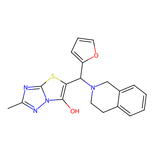 5-((3,4-dihydroisoquinolin-2(1H)-yl)(furan-2-yl)methyl)-2-methylthiazolo[3,2-b][1,2,4]triazol-6-ol structure