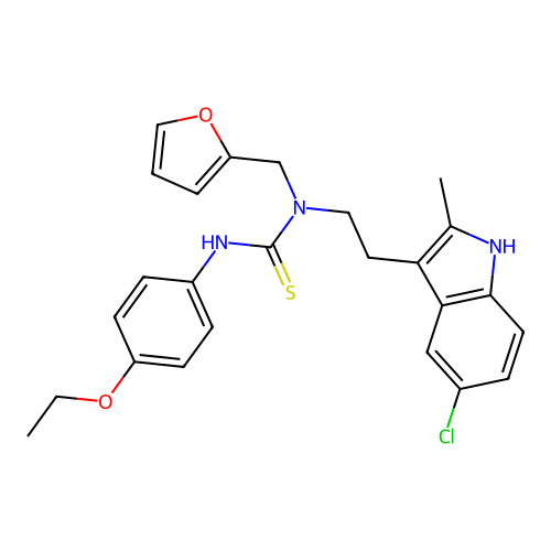 1-(2-(5-chloro-2-methyl-1H-indol-3-yl)ethyl)-3-(4-ethoxyphenyl)-1-(furan-2-ylmethyl)thiourea structure