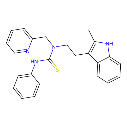1-(2-(2-methyl-1H-indol-3-yl)ethyl)-3-phenyl-1-(pyridin-2-ylmethyl)thiourea structure