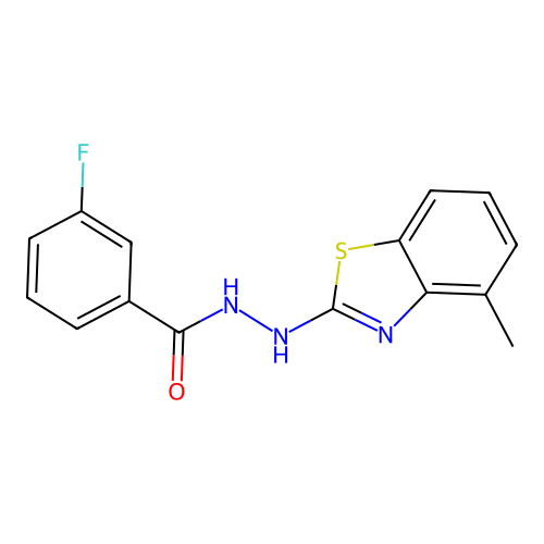 3-fluoro-N'-(4-methyl-1,3-benzothiazol-2-yl)benzohydrazide structure