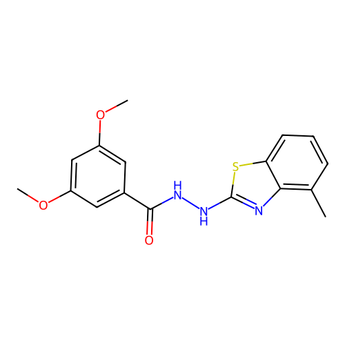 3,5-dimethoxy-N'-(4-methyl-1,3-benzothiazol-2-yl)benzohydrazide structure