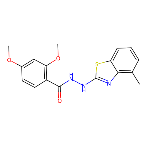 2,4-dimethoxy-N'-(4-methyl-1,3-benzothiazol-2-yl)benzohydrazide structure