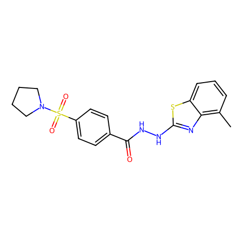 N'-(4-methylbenzo[d]thiazol-2-yl)-4-(pyrrolidin-1-ylsulfonyl)benzohydrazide structure