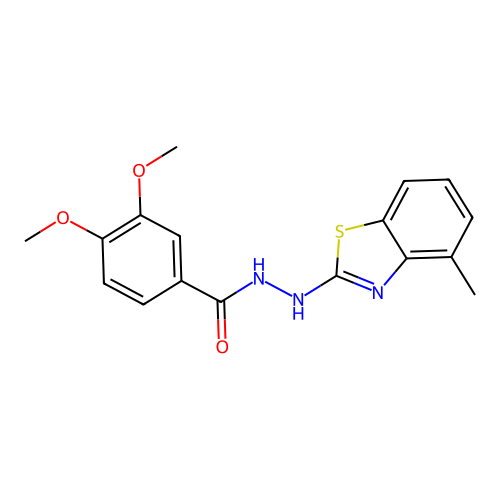 3,4-dimethoxy-N'-(4-methyl-1,3-benzothiazol-2-yl)benzohydrazide structure