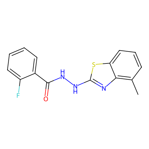 2-fluoro-N'-(4-methyl-1,3-benzothiazol-2-yl)benzohydrazide structure