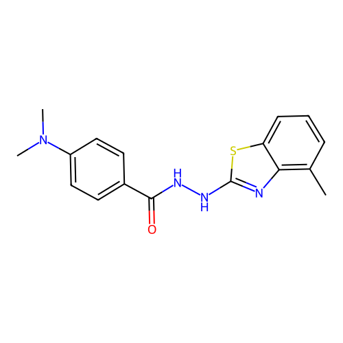 4-(dimethylamino)-N'-(4-methyl-1,3-benzothiazol-2-yl)benzohydrazide structure
